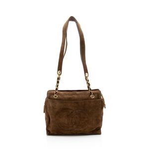 Chanel Vintage Suede Timeless Chain Tote